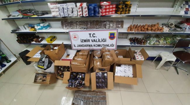 İzmir'de kaçak tütün satan iş yerine baskın