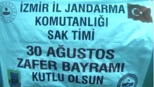Jandarmadan su altında 30 Ağustos kutlaması