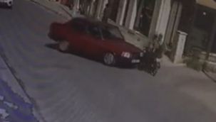 Kaldırımdaki yaya son anda kurtuldu