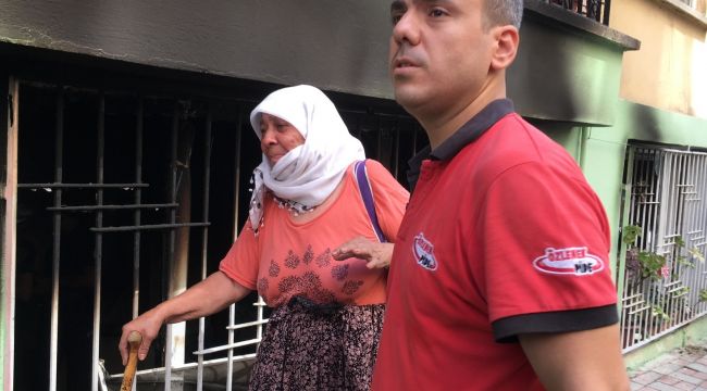 Torunu evi yaktı, yaşlı kadın gözyaşlarına boğuldu