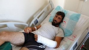 Yangın söndürürken ayı saldırdı