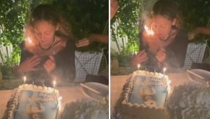 Doğum günü pastasındaki mumları üflerken saçları tutuştu