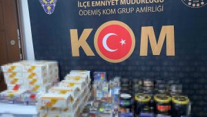 İş yerine yapılan operasyonda 48 kilo kaçak nargile tütünü yakalandı