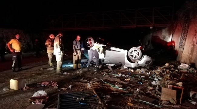 İzmir'de otomobil dereye uçtu: 4 yaralı