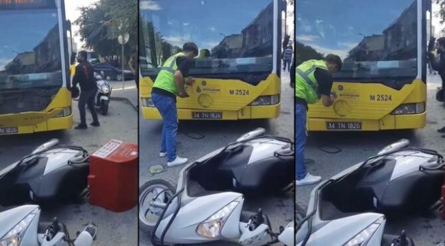 Kazaya sinirlenen motokurye dehşet saçtı