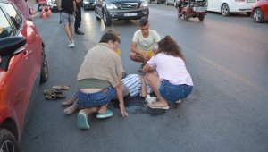 Kazayı gördü yardıma koşunca şoke oldu