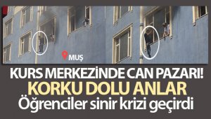 Kurs merkezinde öğrenciler alevlerde mahsur kaldı