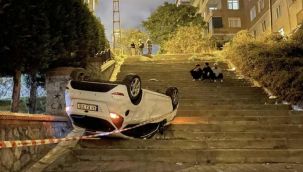 Navigasyona uyunca aracıyla takla attı