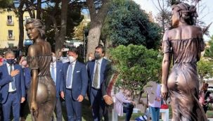 Transparan kadın heykeli tartışma yarattı