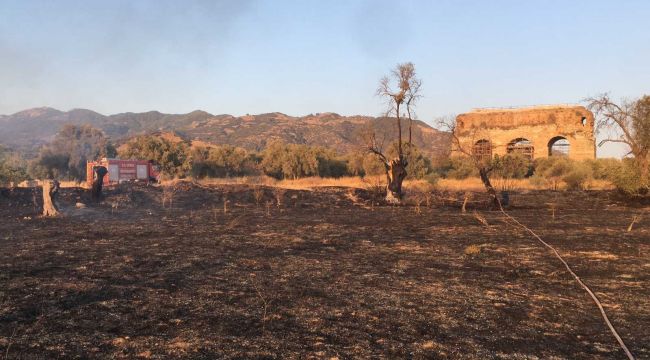 Alevler antik kente ulaşmadan söndürüldü