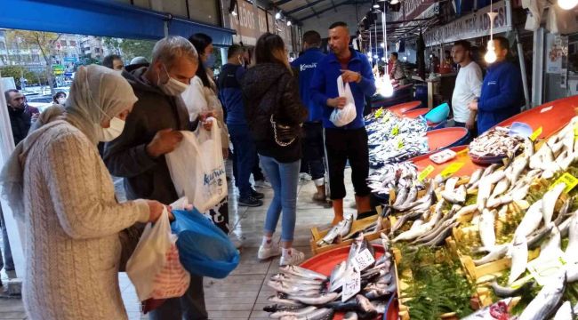 Bandırma balık halinde hamsi ve lüfer bolluğu