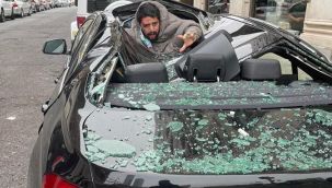 Dokuzuncu kattan aracın üzerine çakıldı