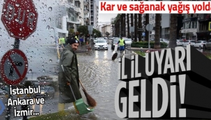 34 ilde sağanak, 6 ilde kar yağışı