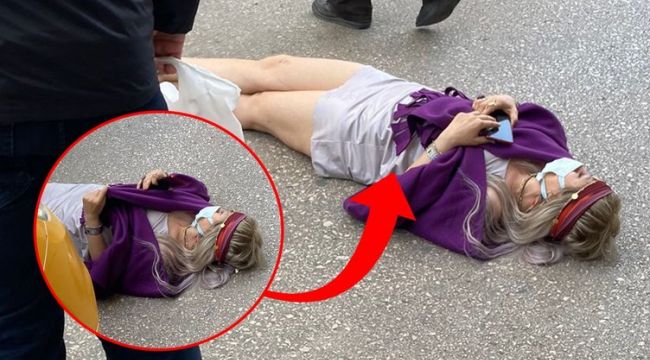 Görenler şaşırdı! Önce yola uzandı sonra..