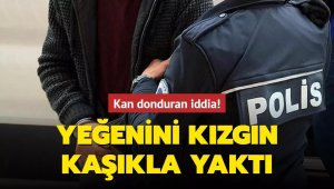 Isıttığı kaşık ile yeğenini yaktığı iddiası