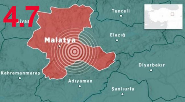 Malatya'da 4.7 büyüklüğünde deprem 