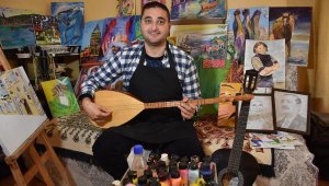 Otizmli genç, sanatla hayata bağlandı