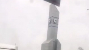 Saat Kulesi kuvvetli fırtınaya dayanamadı