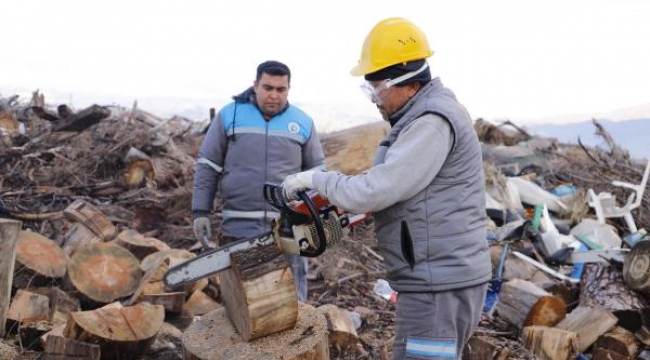 Alaşehir'de budanan dallar 110 aileye yakacak oldu