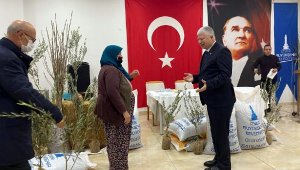 Beydağlı üreticiye Büyükşehir Belediyesi'nden yem ve fidan desteği