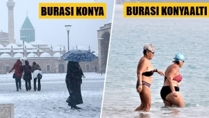 Bir yerde kar, diğer yerde deniz keyfi