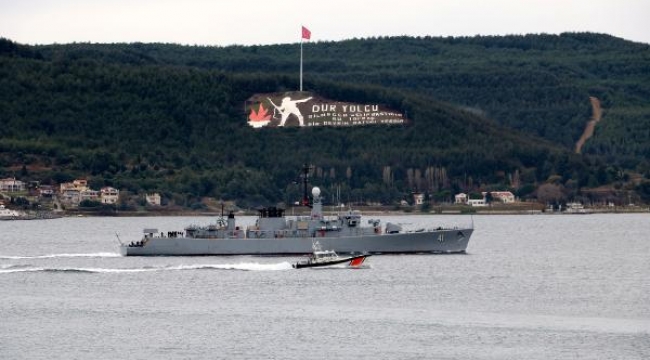 Bulgar savaş gemisi 'Drazki, Çanakkale Boğazı'ndan geçti