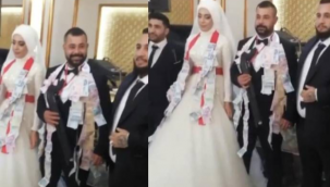 Düğünde damada pompalı tüfek takıldı! Gelinin suratı asıldı
