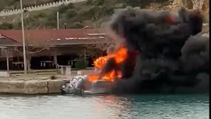 Jandarma botu alev alev yandı