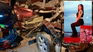 TIR'a çarpan kadın sürücü hayatını kaybetti