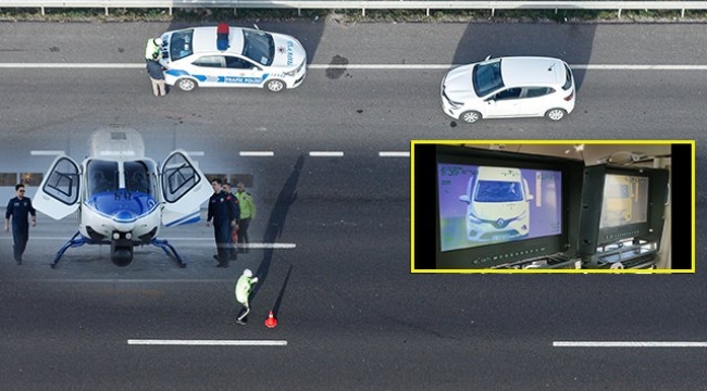 Trafik denetimindeki helikopteri çeken sürücüye ceza