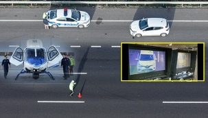 Trafik denetimindeki helikopteri çeken sürücüye ceza