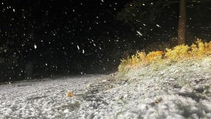 Bodrum'da kar yağışı başladı