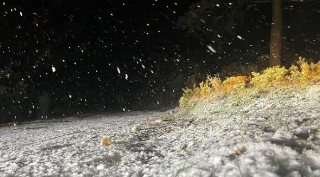 Bodrum'da kar yağışı başladı