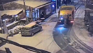 İmamoğlu'nun gittiği balıkçının önünde kar küreme aracı