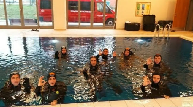 İtfaiye dalgıçlarına kurbağa adam eğitimi