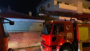 Müstakil evde çıkan yangında bir kadın dumandan etkilendi