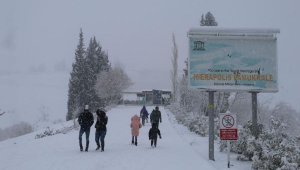Pamukkale karla kaplandı