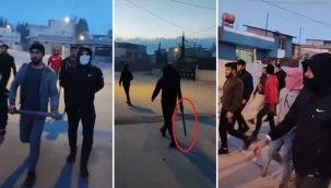 Sopa ve döner bıçağıyla gösteri yürüyüşü