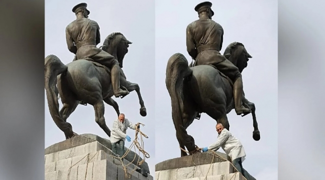 19 Mayıs'ın sembolü Atatürk heykelini yıkmak istediler