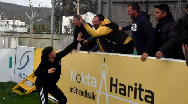 Bodrum'da taraftar top toplayıcısını darp etti