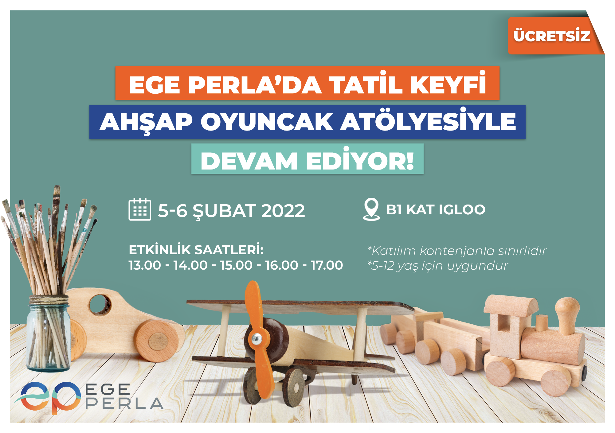 Ege Perla'da eğitici Ahşap Oyuncak Atölyesi
