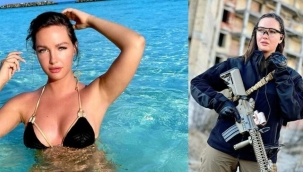 Eski Ukrayna güzeli silah kuşandı