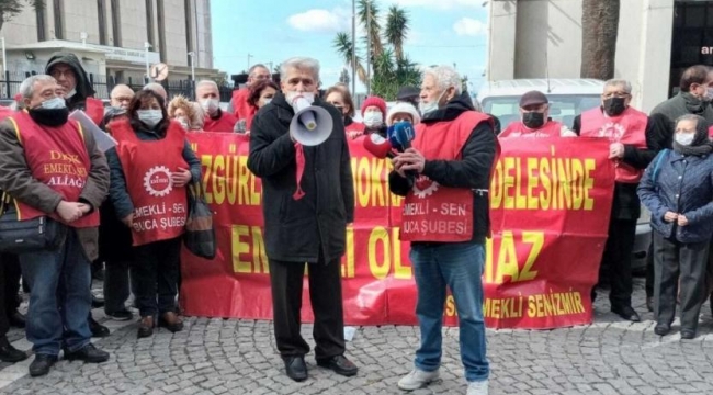 İzmir'de emekliler elektrik zamlarını protesto etti