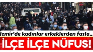 İzmir'de kadınların sayısı erkeklerden fazla