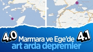 Marmara ve Ege Denizi'nde depremler