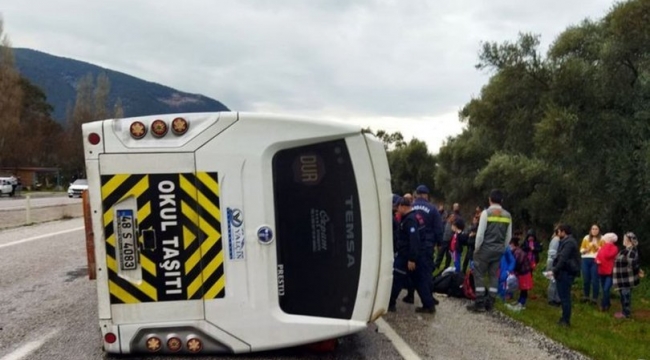 Milas'ta öğrenci servisi kazası: 12 yaralı var