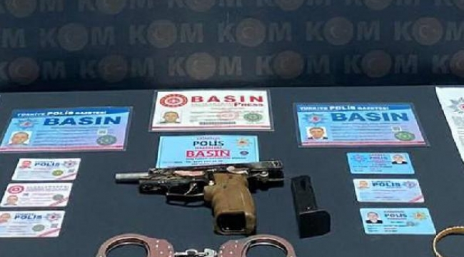 Sahte polis kimliği ve basın kartı ile dolandırdılar