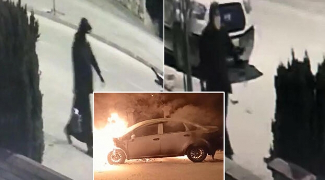 Kadın kılığına girip, eşinin otomobilini yaktı! Serbest