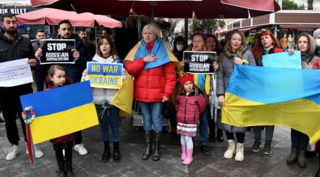 Kuşadası'nda Rusya protestosu