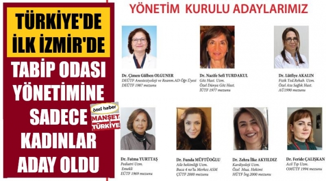 İzmir Tabip Odası seçiminde kadın devrimi